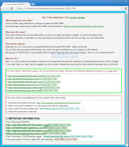 Teslacrypt 3 Ransom Note